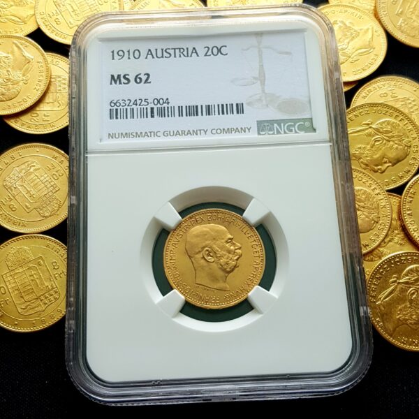 20 Koruna 1910 BZ, MS 62