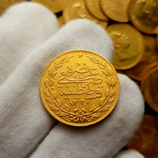 Zlatá mince 7,2g - 100 Kurush (Turecko), ryzost 21,98 karátu, UNC! - Image 2