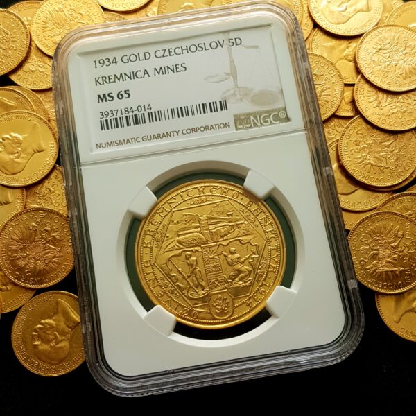 5 Dukát 1934 - oživení kremnického baníctví, NGC MS 65