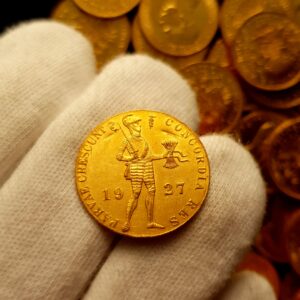 Zlatý historický nizozemský (holandský) Dukát 1927, krásný stav