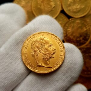 8 Zlatník/20 Frank 1873, František Josef I.