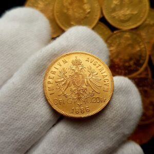 8 Zlatník/20 Frank 1886, František Josef I.