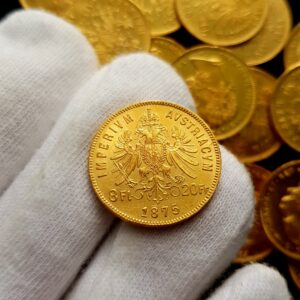 8 Zlatník/20 Frank 1875, František Josef I.