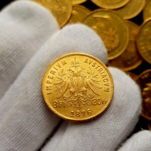 8 Zlatník/20 Frank 1876, František Josef I.