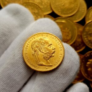 8 Zlatník/20 Frank 1877, František Josef I.