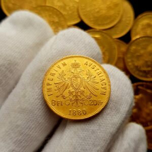 8 Zlatník/20 Frank 1880, František Josef I.