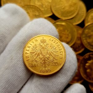 8 Zlatník/20 Frank 1885, František Josef I.