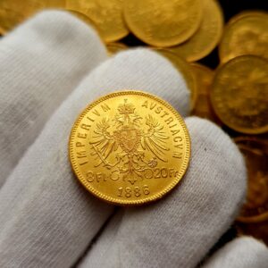 8 Zlatník/20 Frank 1886, František Josef I.