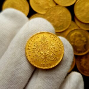 8 Zlatník/20 Frank 1889, František Josef I.