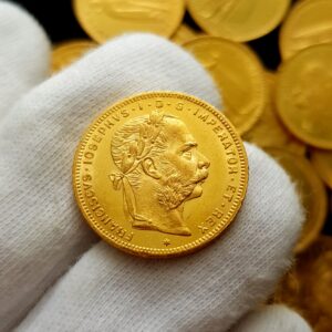 8 Zlatník/20 Frank 1886, František Josef I.