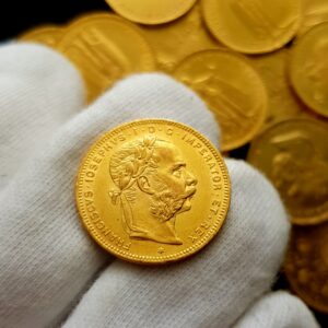 8 Zlatník/20 Frank 1879 - lepší ročník, František Josef I.
