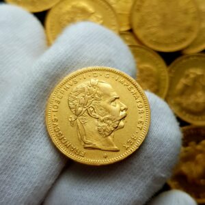 8 Zlatník/20 Frank 1881, František Josef I.